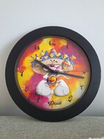 Eredeti vintage Thomas Goletz Diddl egeres falióra