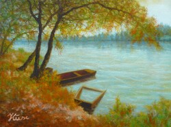 Mártély * Nívós olajfestmény * Hüse J. * Jegyzett *