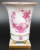 CSODÁS, HERENDI PORCELÁN INDIAI KOSÁR MINTÁS VÁZA, OROSZLÁNKÖRMÖS VÁZA