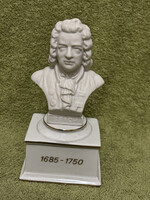 Porcelán mellszobor, dísztárgy, Johann Sebastian Bach
