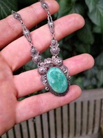 Gyönyörű amazonit köves ezüst nyaklánc