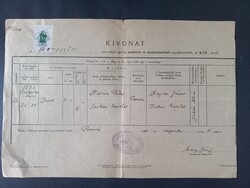 1836-os református keresztelési kivonat – Poroszló – 1938-as másolata
