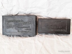 Antik magyar bakelit dobozok: Mofém Önborotvakészülék, Gyermeknyomda Bélyegzőpárna