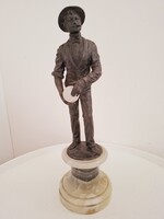 Antique Spiáter Bowler Man Statue