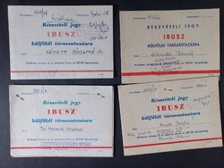 IBUSZ Részvételi jegyek 6 db, külföldi társasutazásra