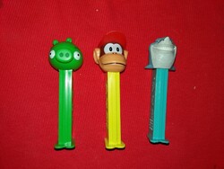 Retro PEZ cukorka figurális tartó adagolók Angry Birds,Didy Kong NINTENDO, Cápamese DARABRA