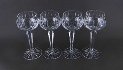 1Z289 Gyönyörű csiszolt talpas kristály pohár készlet 4 darab