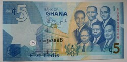 Ghána 5 cedi 2015 UNC