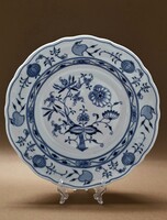 Antik meisseni hagyma mintás porcelán tányér. 
