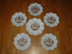 ANTIK PORCELÁN MILLENIUMI  FALITÁNYÉR DÍSZ TÁNYÉR KÉSZLET 5+1 DB  1896 -BÓL !!!