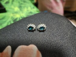 925 Sterling Silver Earrings with Genuine Indigolite Tourmaline