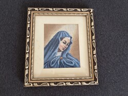 Vallásos gobelin kép – Szűz Mária – keretezve