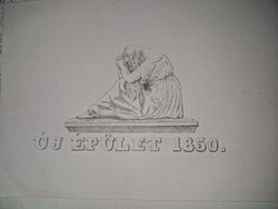 1870 körül, litográfia, emléklap a pesi Újépületben kivégzett szabadságharcosok emlékére, ritka