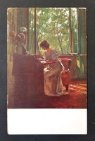 Nő,Nők,Hölgyek,Szépség,Divat képeslap jelzett K.U.K bélyegzés Tábori posta