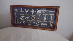 Nagyméretű tengerészeti csomótábla kép,üvegezve