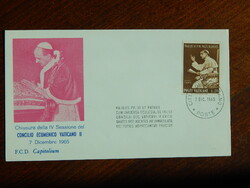 FDC 1965. Vatikán - II. Vatikáni Zsinat IV. ülésszakának lezárása, VI. Pál pápa