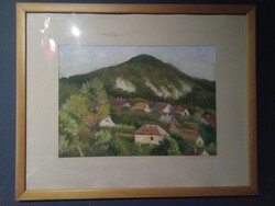 Pakurár jelzéssel  - Tabán Gellérthegy  - pasztell - grafika