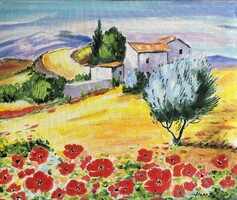 Hepp Natália: Mediterán táj(35x30)