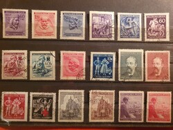 Böhmen und Mahren II. vh bélyegek - közöttük Hitler bélyeg