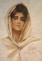 Akoriposz: Lány kendővel 1912 / Phlilip Boileau után /