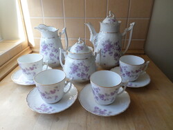 Régi-antik szecessziós porcelán teás készlet 4 személyre