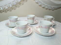 Antik stílusú porcelán kávés készlet 5 személyre.