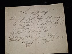 1818, Pest, kézírásos nyugta