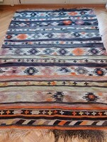 Vintage kelim kézzel szőtt gyapjú szőnyeg