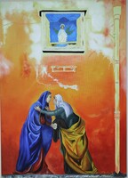 Nápolyi Street Art utcakép - /olajfestmény 50x70 cm/