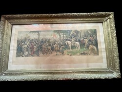 Honfoglalás gyönyörű,nagy méretű lithografia!