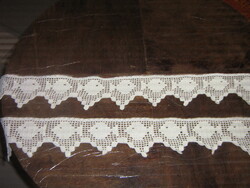 Csodaszép antik kézzel horgolt fehér polc csík stelázsi csík 2 db