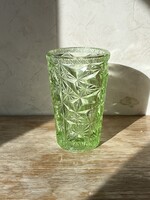 Zöld préselt üveg váza 15 cm (U0084)