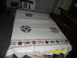 Buzsáki  himzésű  lenvászon  függöny, drapéria