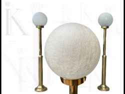 Restaurált antik art deco réz állólámpa kandeláber 135 cm magas Art Deco Crackle Globe