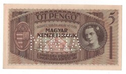 1938 5 pengő MINTA