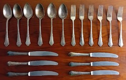 Krupp Berndorf ezüstözött evőeszköz készlet / 18 darab