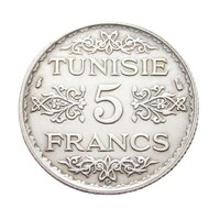 Tunézia,5 francs 1935 EF ezüst 5g680