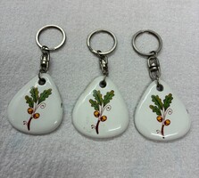 Kalocsai porcelán kulcszartó, 3db-os 