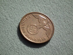 Németország, horogkeresztes birodalmi 2 Pfennig (Reichspfennig), 1939 A