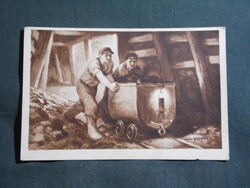 Képeslap,Vydai Brenner Nándor,Fokozni kell a bányászat gépesítését ,1950-