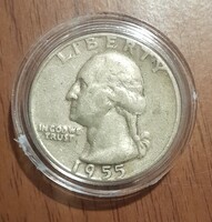1/4 dollár "Washington" (1955) kapszulázva 