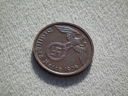 Németország, horogkeresztes birodalmi 2 Pfennig (Reichspfennig), 1936 D