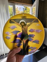 Több rétegű üveg fali tányér Gallé?