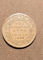 1907 Brit India – ¼ Anna – VII. Edward – Szép állapotú gyarmati érme