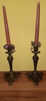 Olasz, csodaszép réz gyertyatartó 2 db