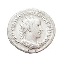 Római Birodalom,III. Gordianus antoninianus 242 Róma - PM TR P V COS II PP / Apolló isten hátlap EF+ ezüst 4.36g