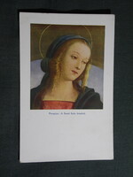 Képeslap,Perugino A szent Szűz,Kongreganista üdvözlet,Mária kongregáció kiadás Bp.,1930-