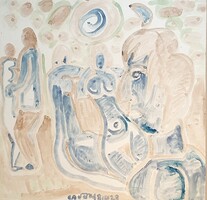 Csepeli Németh Miklós - 60 x 60 cm olaj, papír 1981