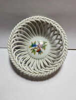 Herendi kerek fonott kosárka