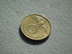 Németország, horogkeresztes birodalmi 5 Pfennig (Reichspfennig), 1938 A